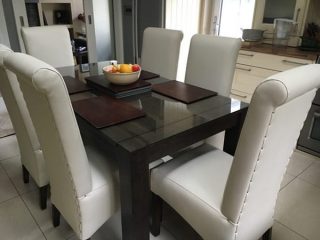 cream dining chair set