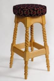 high stool with turned legs