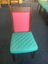 pink and green chair