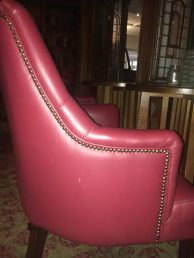 studded leather chair